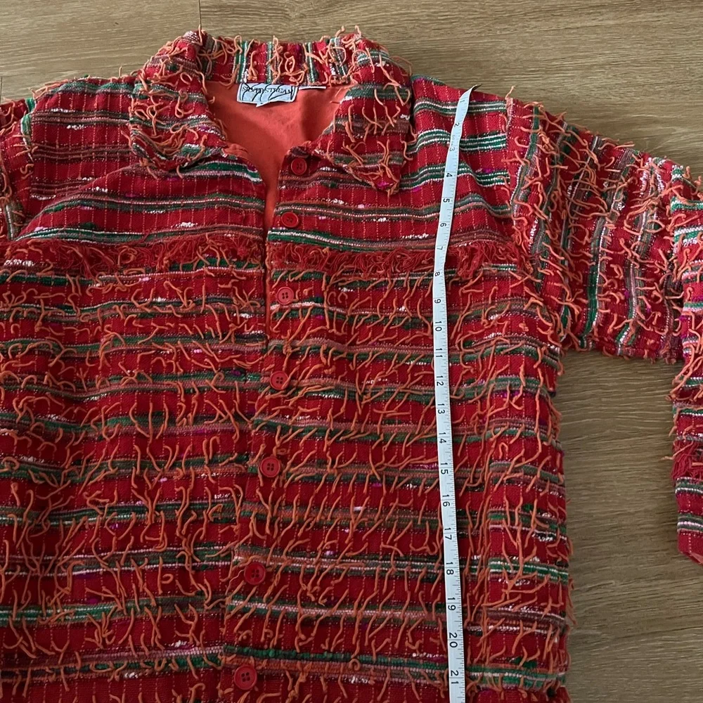 Silver Stream, Vintage jacket, cardigan, Vibrant Multicolor Textured, size L - Picture 7 of 9